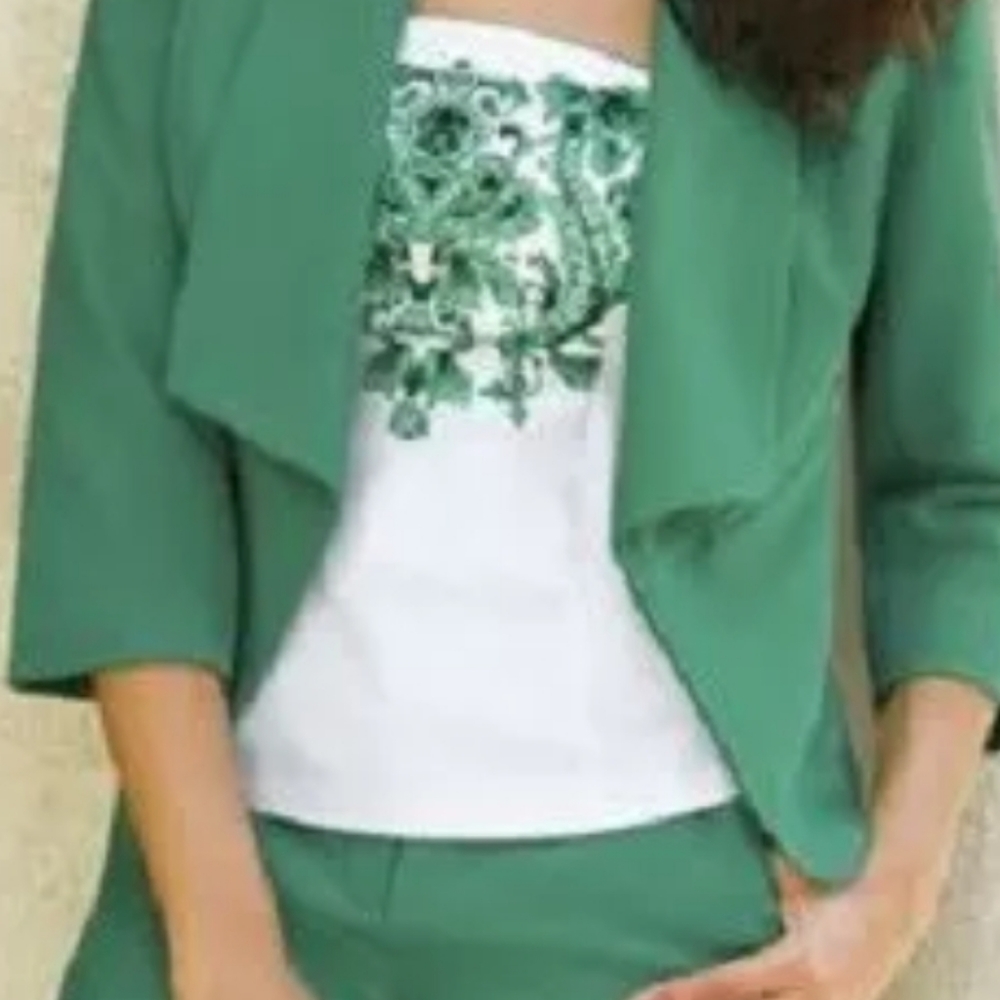 Monroe & Main " Tuxedo Jacket" Sz. 6 Green - Picture 3 of 4